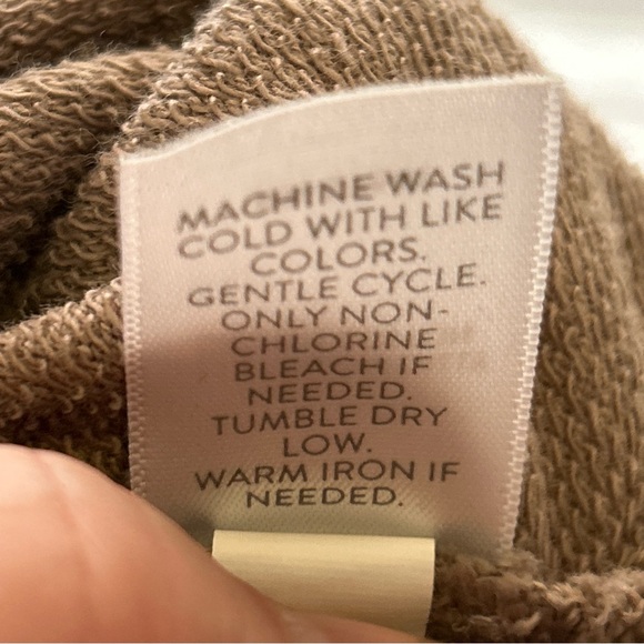 Pure Jill By J Jill Organic Cotton Hooded Top Womens Petite Large Taupe Texture - Picture 6 of 13